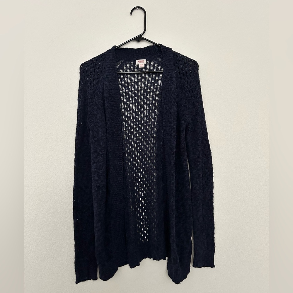 Mossimo Supply Co. Women's Dark Blue Open-Knit Cardigan